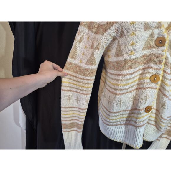 Faherty Womens Yellowtail Dragon Fly Path B Homeland Cardigan Sweater Medium - Picture 6 of 9